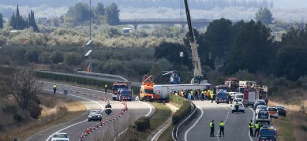 Espagne / Catalogne: 7 Italiennes, 2 Allemandes et 1 Française tuées dans un accident d’autobus