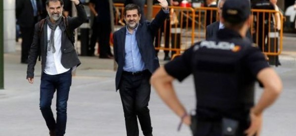 Catalogne: manifestations annoncées contre la détention de deux dirigeants indépendantistes